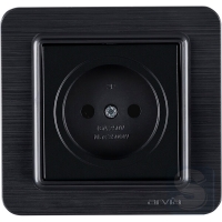 Розетка без заземления 16A/220V Arvia Electric Lavin Черный матовый (21 25 4007 215)